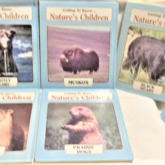 BK4 - 6x Double Sided GETTING To Know NATURES CHILDREN Elk Mice Loons Black Bear - Picture 2 of 8